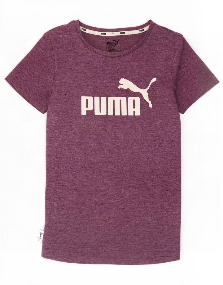 Puma Damen Graphic T-Shirt Top UK 12 Medium Lila Polyester