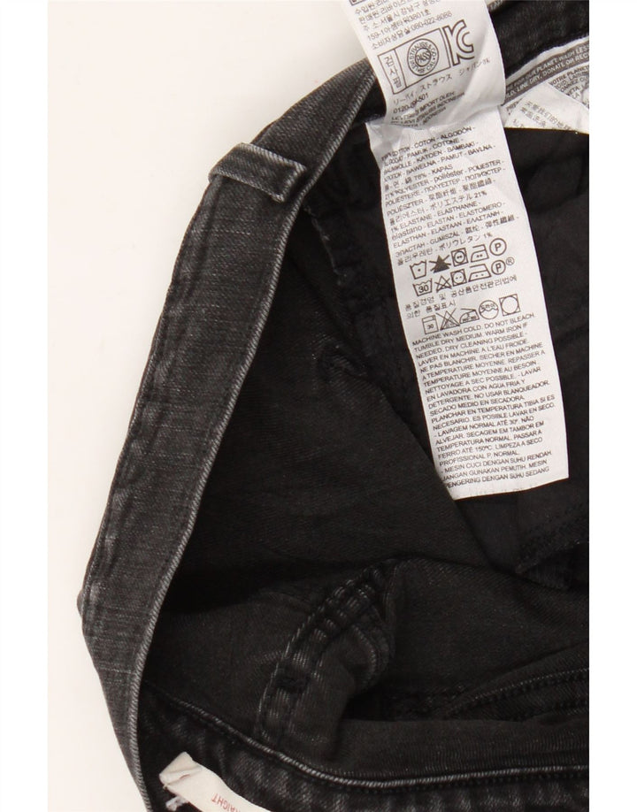 Levi's Damen 505 Straight Jeans W30 L32 Schwarze Baumwolle