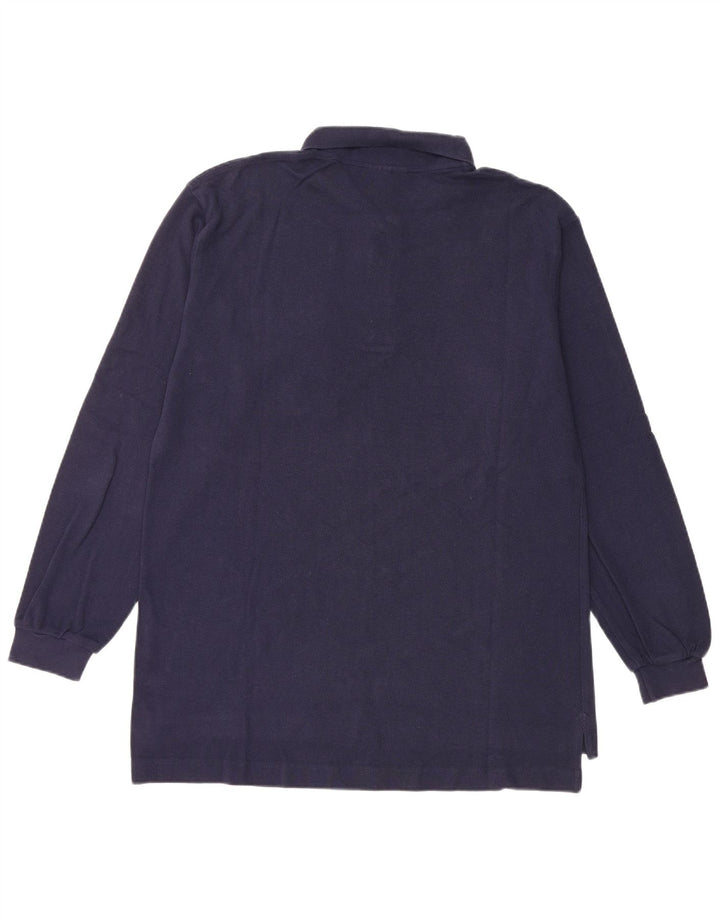 Kappa Herren-Langarm-Poloshirt aus mittelblauer Baumwolle