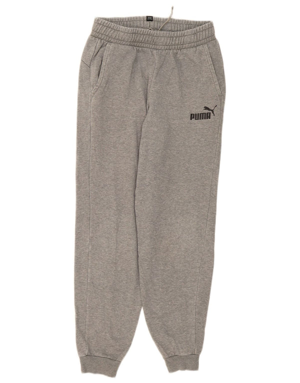 Puma Jungen-Trainingshose, Jogginghose, 13–14 Jahre, grau gefleckte Baumwolle