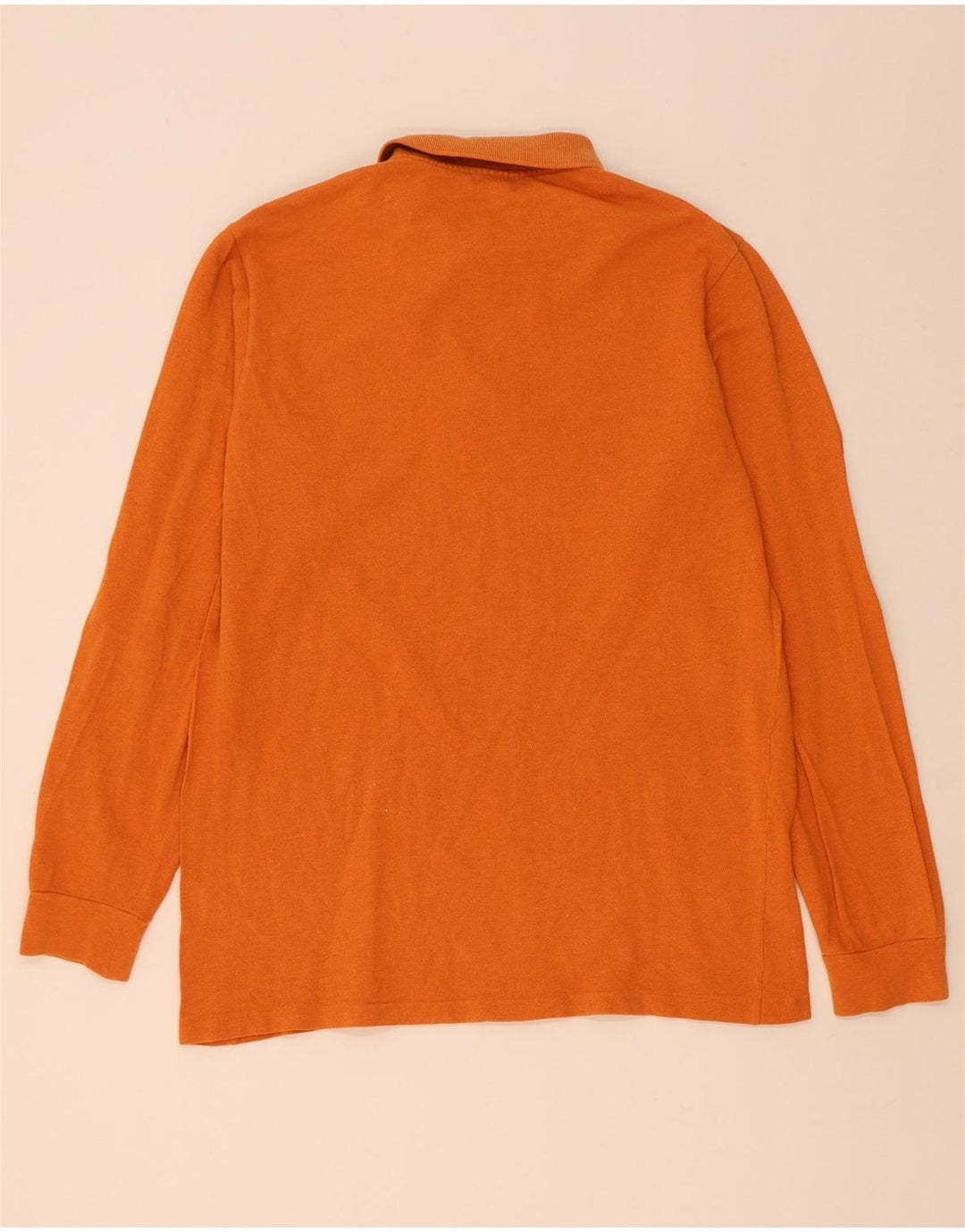 Lacoste Herren-Langarm-Poloshirt, Größe 4, mittelorange Baumwolle