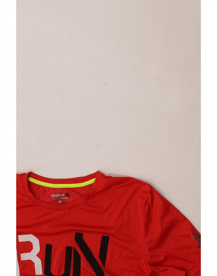 REEBOK Mens Graphic T-Shirt Top Medium Red Polyester Vintage Reebok and Second-Hand Reebok from Messina Hembry 
