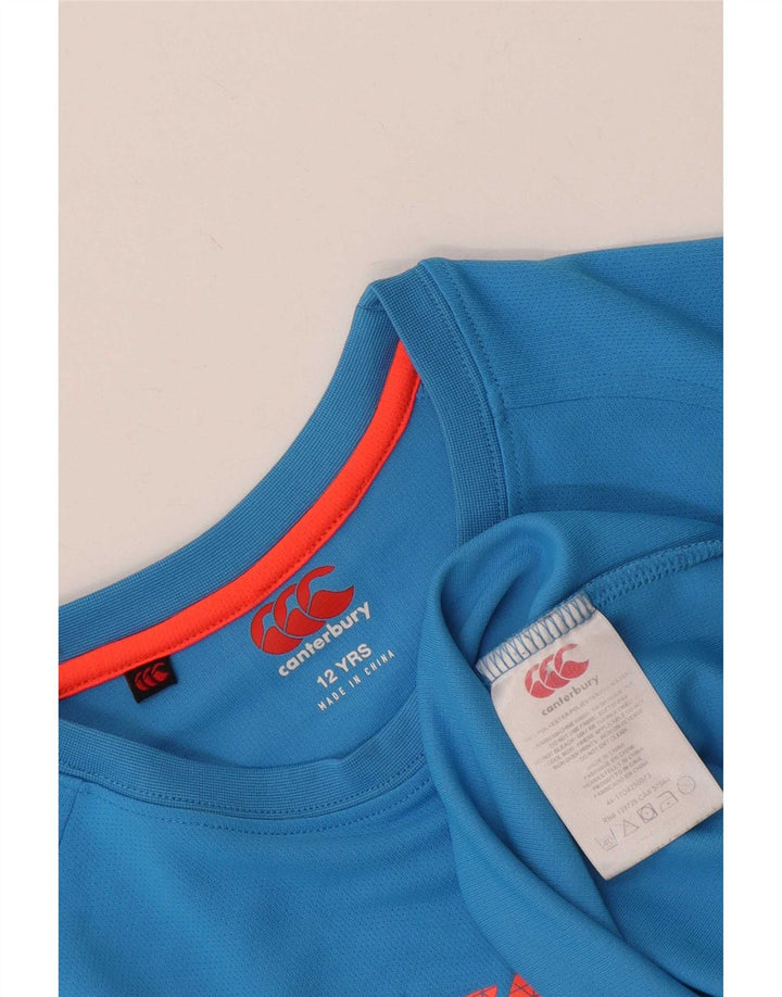 Canterbury Grafik-T-Shirt für Jungen, 11–12 Jahre, blaues Polyester