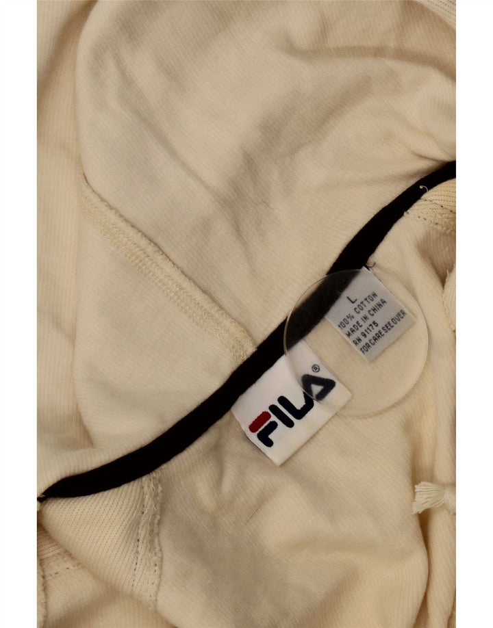 Fila Herren-Kapuzenoberteil, langärmelig, groß, beige Baumwolle