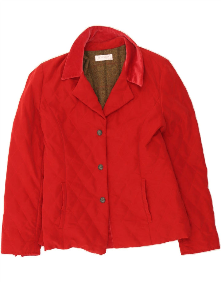 HUBERMAN Womens Quilted Jacket UK 12 Medium Red Polyester Vintage Huberman and Second-Hand Huberman from Messina Hembry 