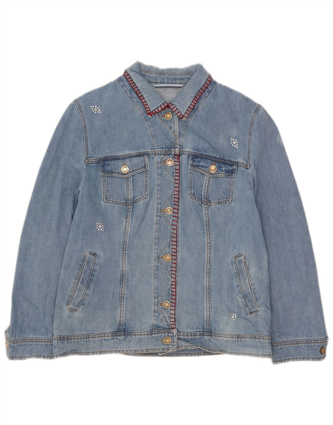 Antonette Damen Jeansjacke UK 18 XL Blaue Baumwolle