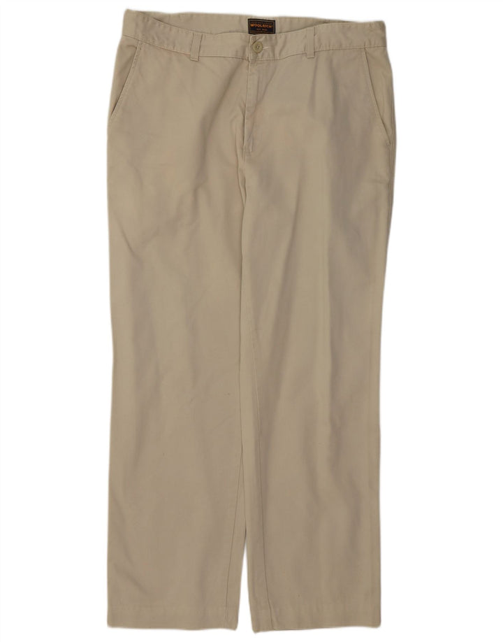 Woolrich Herren gerade Chinohose W36 L29 Beige Baumwolle