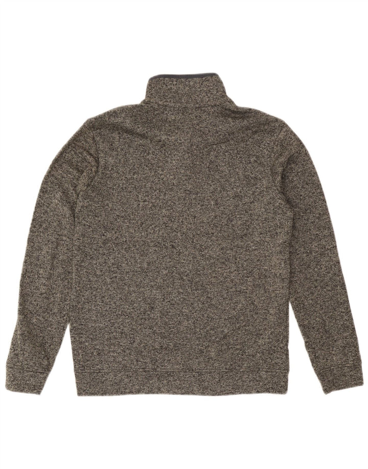 Eddie Bauer Herren-Sweatshirt mit Knopfkragen, Mittelgrau meliert