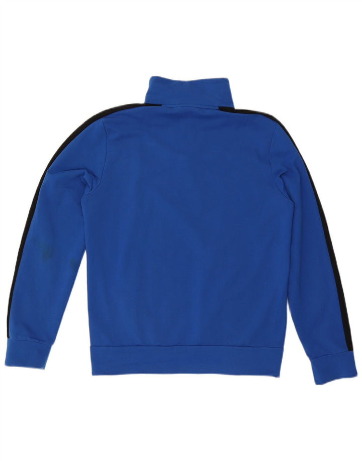 PUMA Herren-Sweatshirt mit Reißverschluss am Hals, Mittelblau, Farbblock