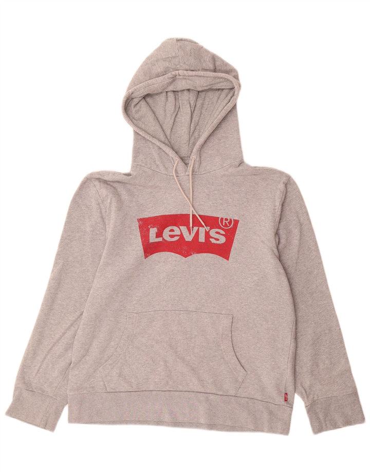 LEVI'S Herren-Kapuzenpullover mit Grafik, mittelgraue Baumwolle