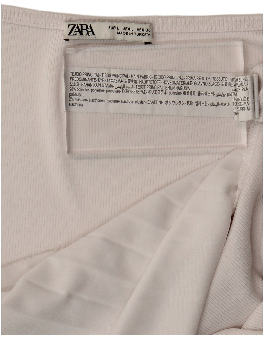 Zara Damen Blusenoberteil UK 16 Large Weiß Polyester