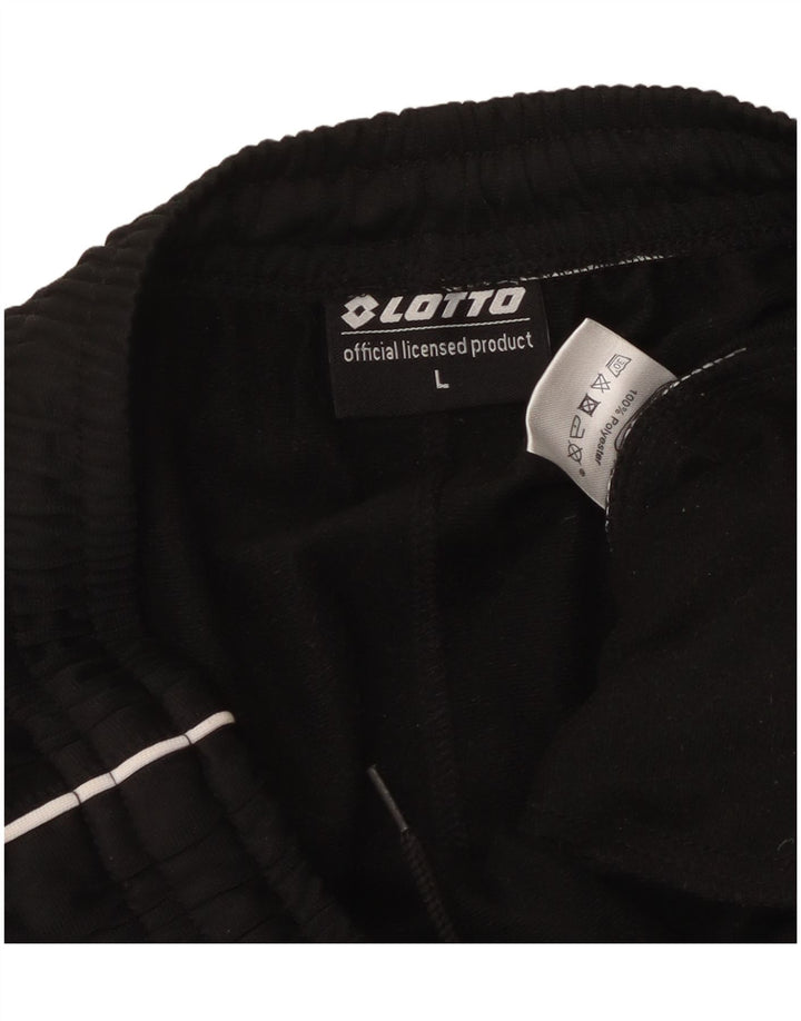 Lotto Herren-Trainingshose, Jogginghose, Größe L, Schwarz, Polyester