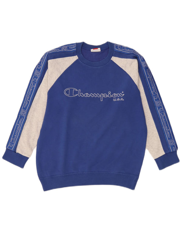Champion Sweatshirt mit Grafik für Jungen, 11–12 Jahre, Größe L, Blau, Farbblock