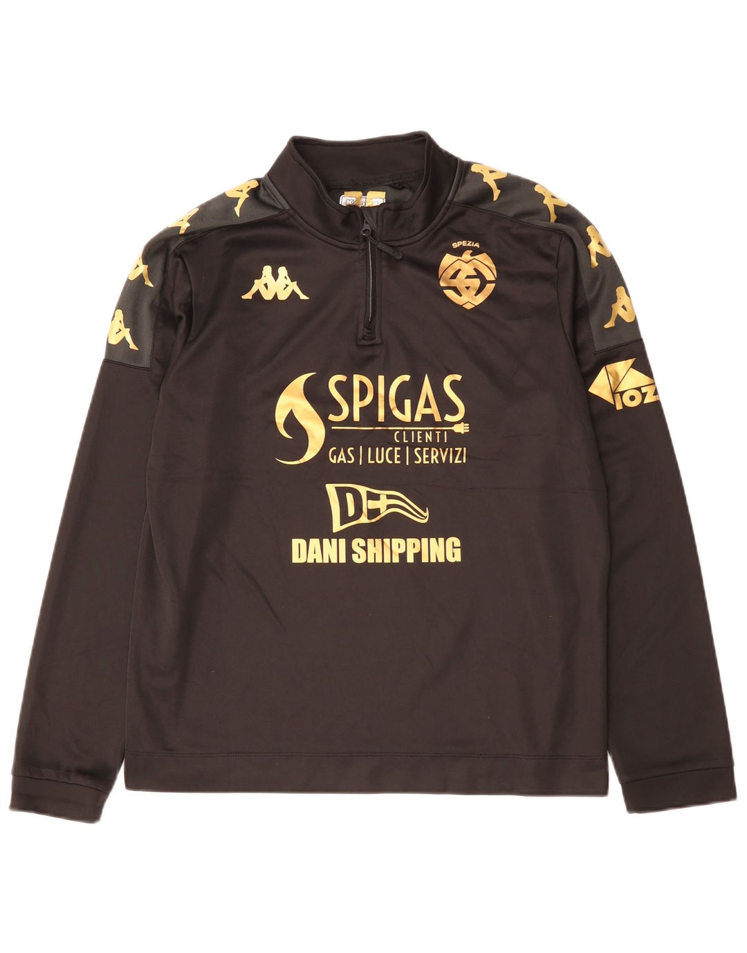 Kappa Herren Spezia Calcio Graphic Pullover Trainingsanzug Top Large Schwarz