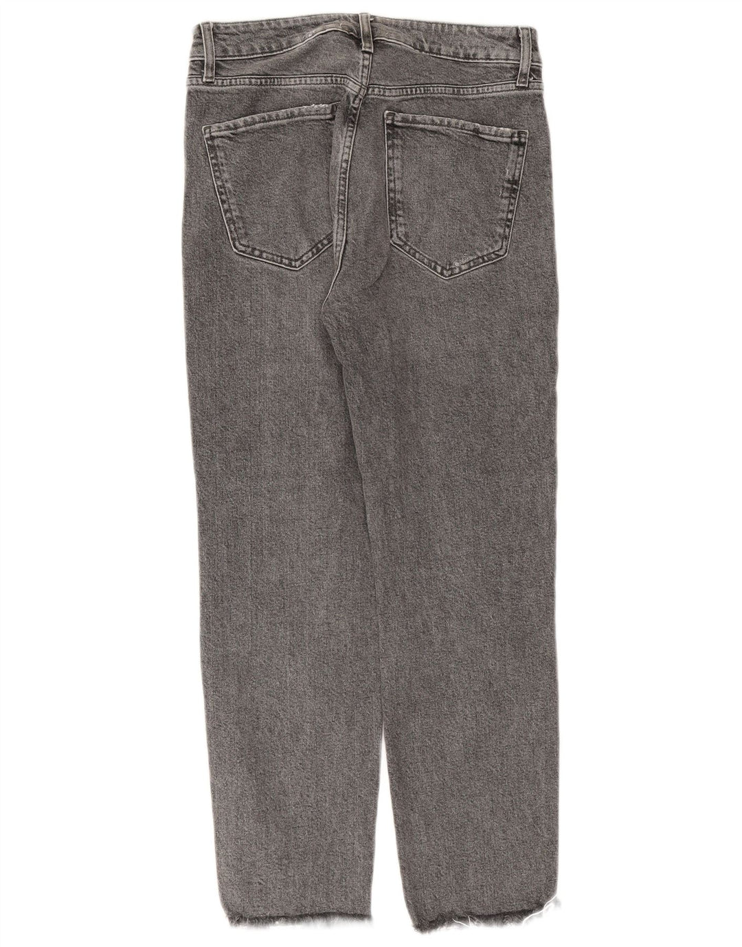 Zara Damen Distressed Straight Jeans EU 38 Small W28 L27 Graue Baumwolle