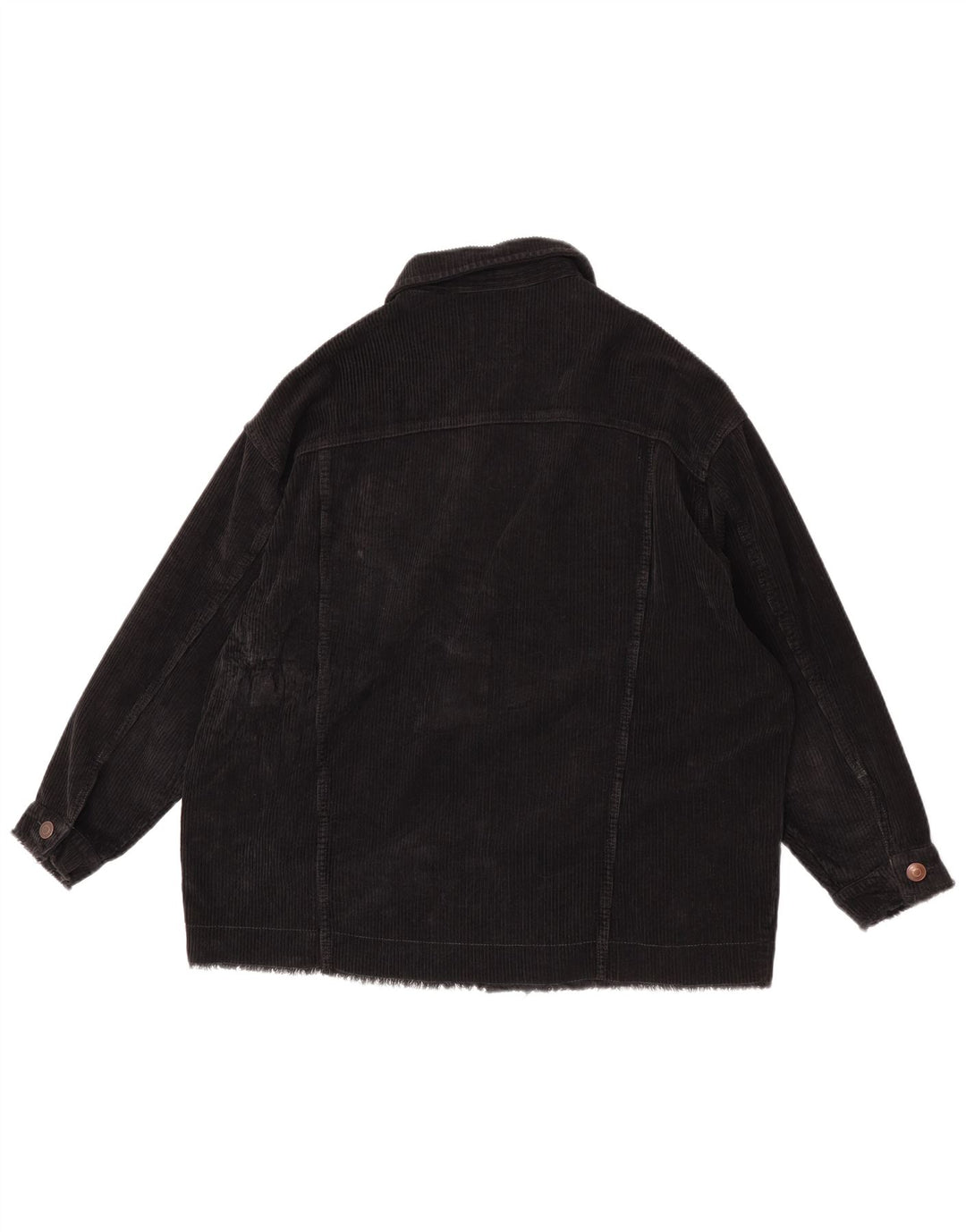 Zara Damen Übergroße Cordjacke UK 6 XS Schwarz Baumwolle