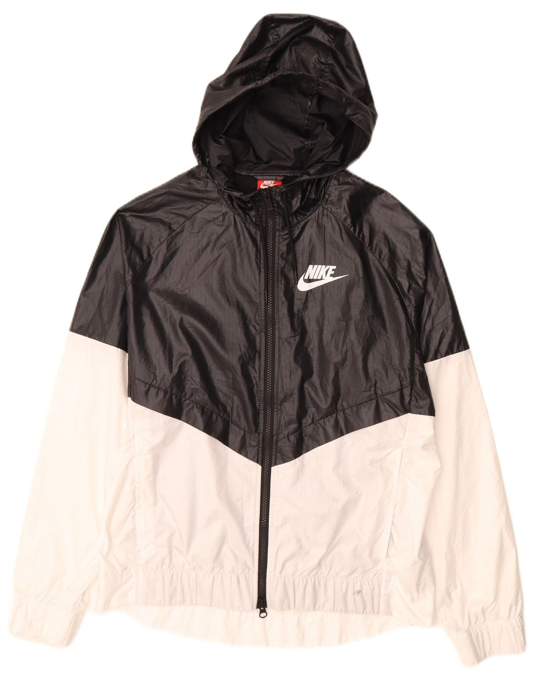 Nike Damen-Regenjacke mit Kapuze, UK 16, Größe L, Schwarz, Colourblock-Polyester