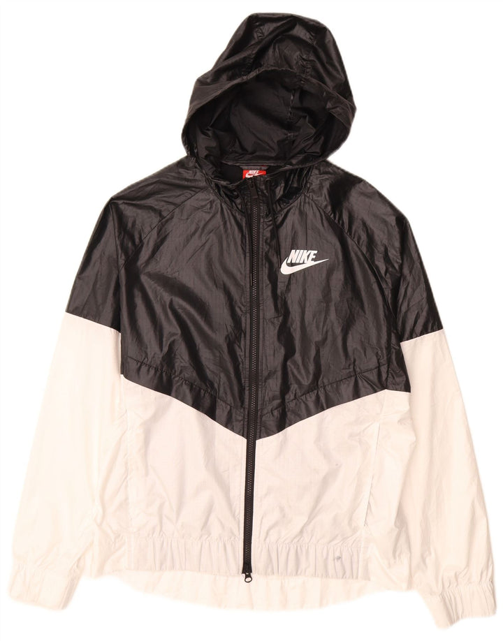 Nike Damen-Regenjacke mit Kapuze, UK 16, Größe L, Schwarz, Colourblock-Polyester