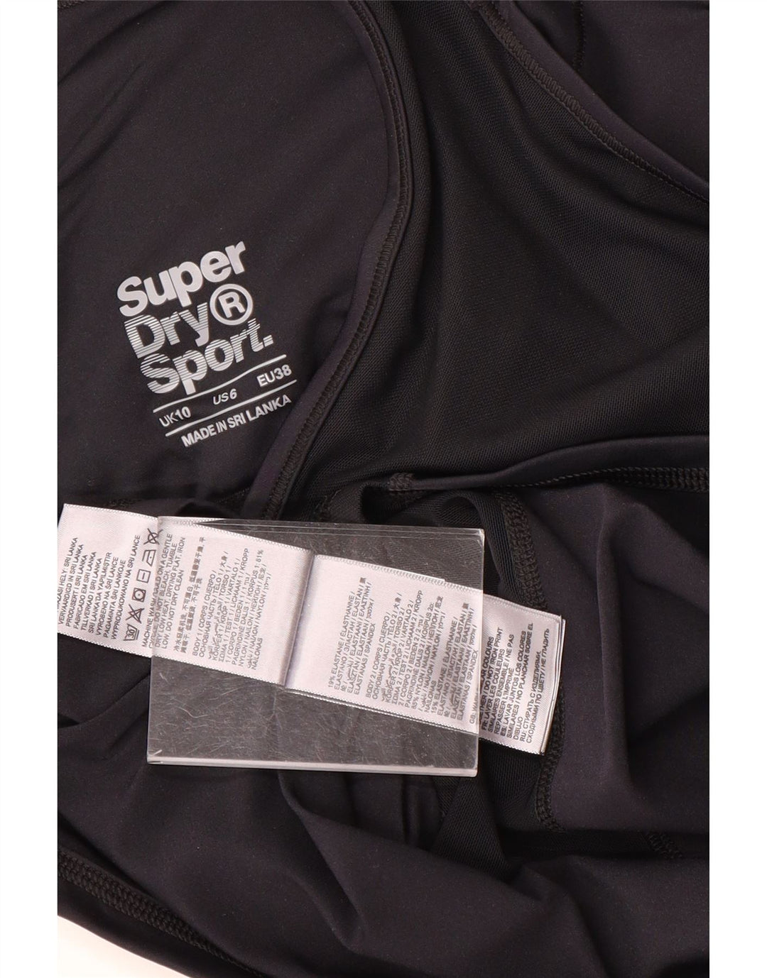 Superdry Damen Grafik-Trägershirt UK 10 Small Schwarz Nylon