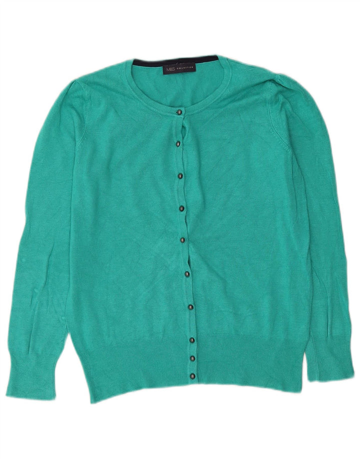 Marks & Spencer Damen-Cardigan-Pullover UK 12 Medium Türkis Viskose