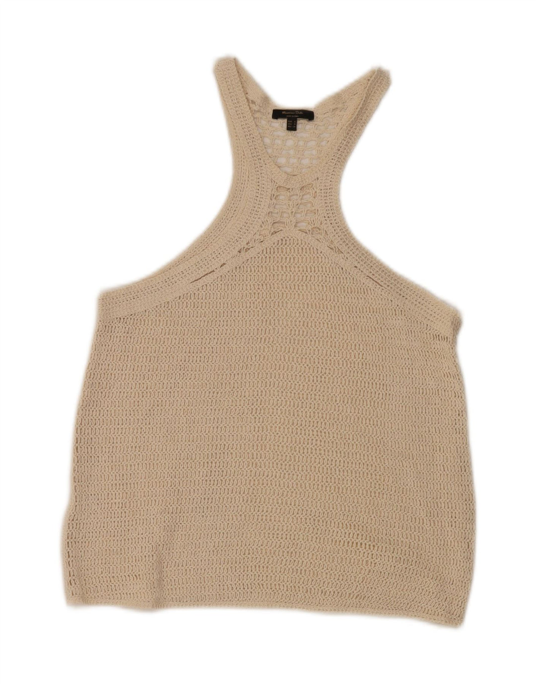 Massimo Dutti Damen Häkelweste Top UK 10 Small Beige