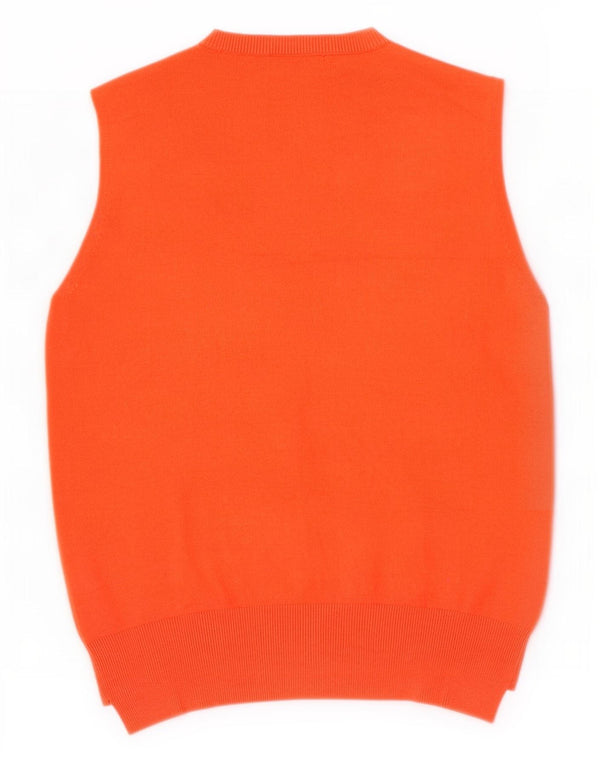 Zara Damen Weste Tank Top UK 14 Large Orange Viskose