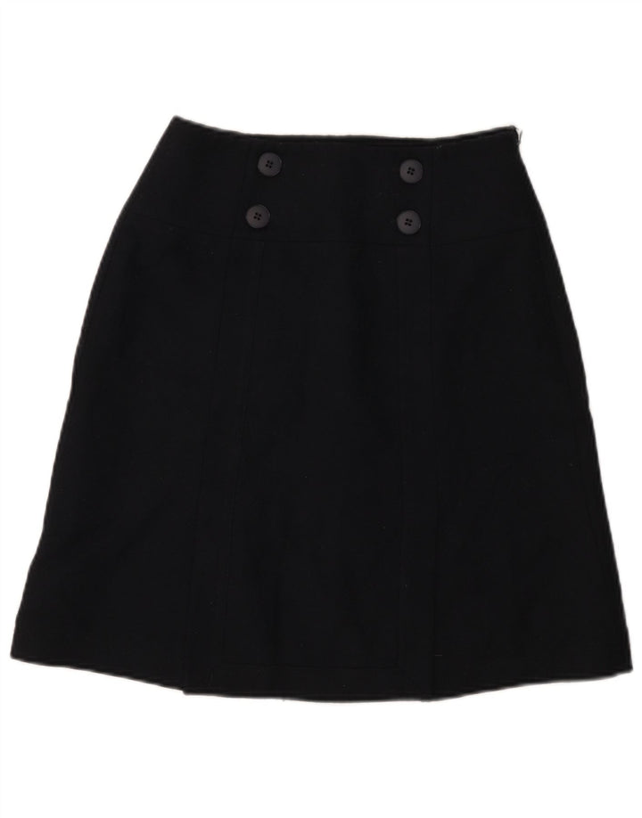 Hobbs Damen A-Linienrock UK 8 Small W26 Marineblaue Wolle