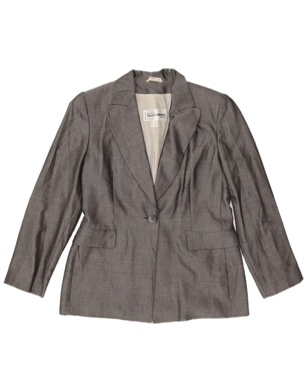 PIERRE CARDIN Damen 1-Knopf-Blazerjacke IT 44 Mittelgraue Viskose