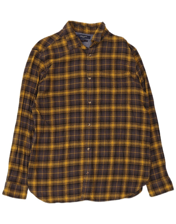 Jack & Jones Herren Premium Flanellhemd XL, gelb kariert, Baumwolle