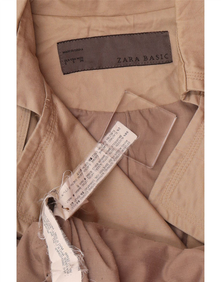ZARA Damen Trenchcoat UK 10 Small Beige Baumwolle