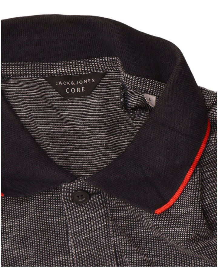Jack & Jones Herren-Poloshirt, groß, grau meliert, Baumwolle