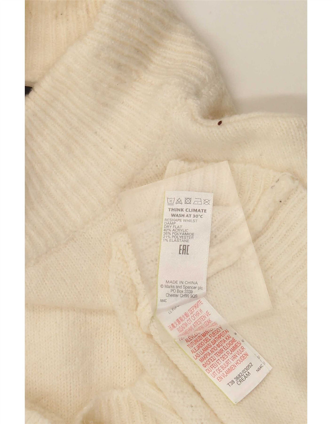 Marks & Spencer Rollkragenpullover für Damen, Gr. 10, Größe S, Beige