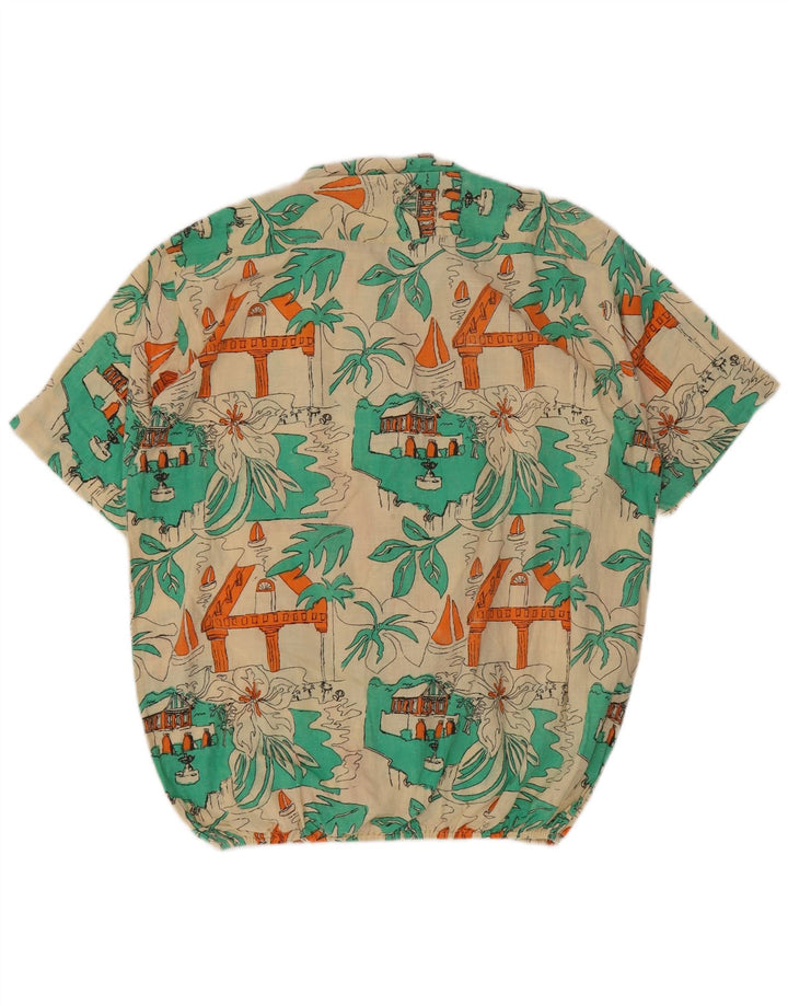 Vintage Herren-Hemd mit verrücktem Muster, Größe 41/42, groß, mehrfarbig, hawaiianisch