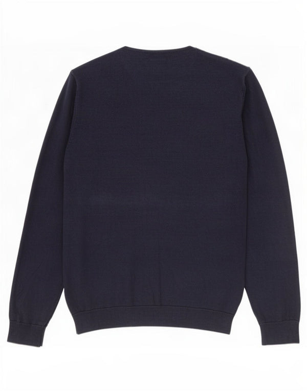 Marks & Spencer Herren-Pullover mit Rundhalsausschnitt, XL, marineblaue Baumwolle