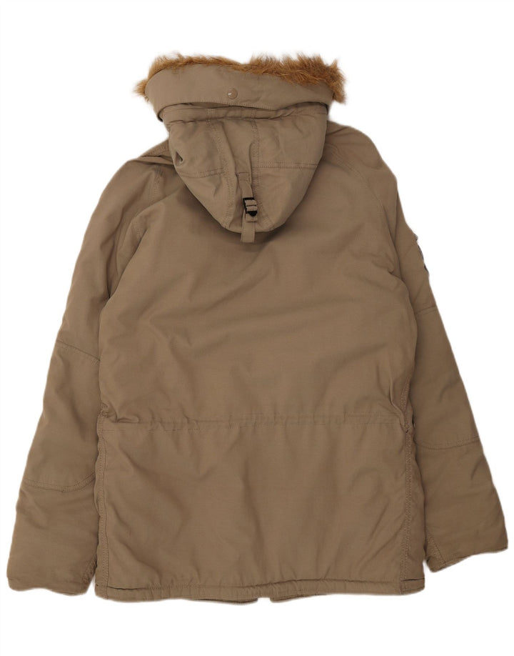 Alpha Industries Herren-Parka mit Kapuze, UK 40, Größe L, Beige, Polyester