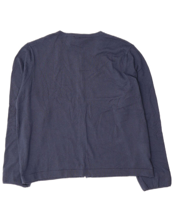 Laura Ashley Damen Strickjacke UK 18 XL Marineblaue Baumwolle