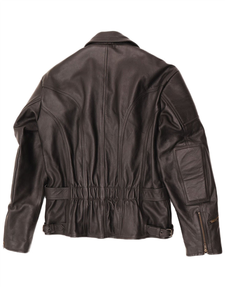Modeka Damen Motorrad Bikerjacke UK 16 Large Schwarzes Leder