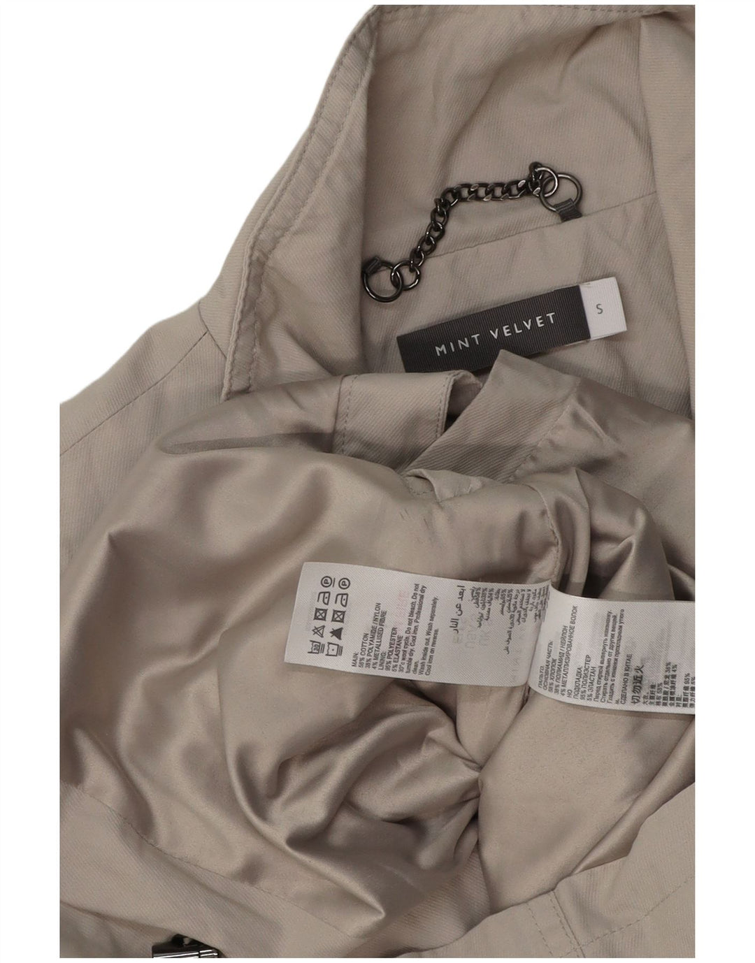 MINT VELVET Damen-Utility-Jacke UK 10 Small Graue Baumwolle