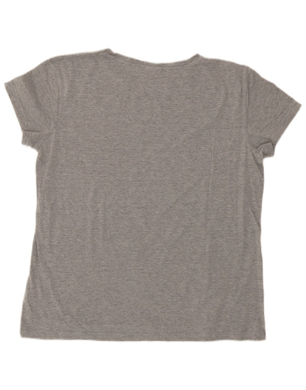 Lotto Damen T-Shirt Top UK 18 XL Grau meliert Baumwolle