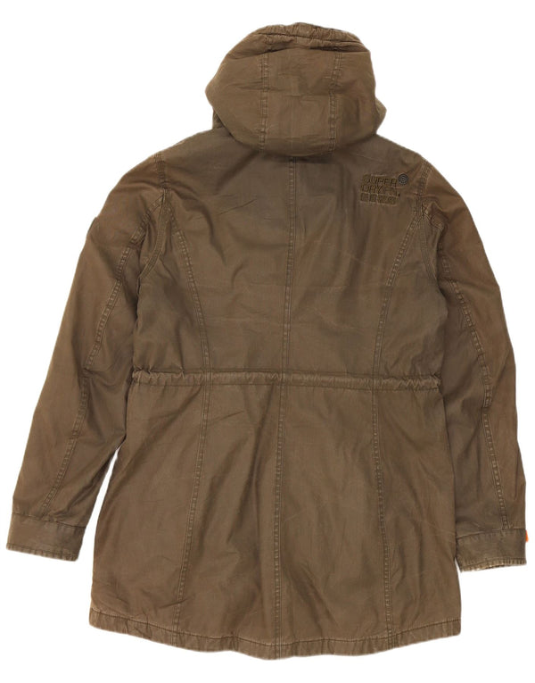 Superdry Herren-Parka mit Kapuze, UK 40, Größe L, Khaki, Polyester