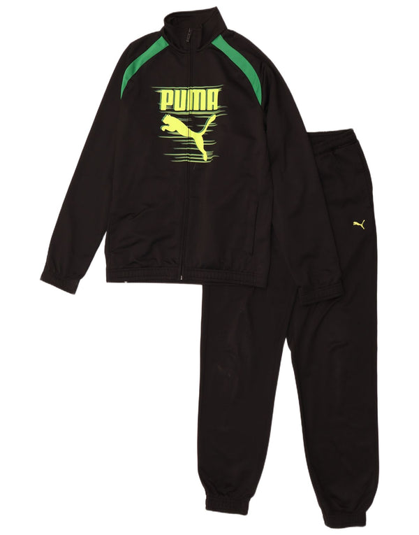 Puma Jungen Graphic Full Trainingsanzug, 15–16 Jahre, Schwarz, Farbblock