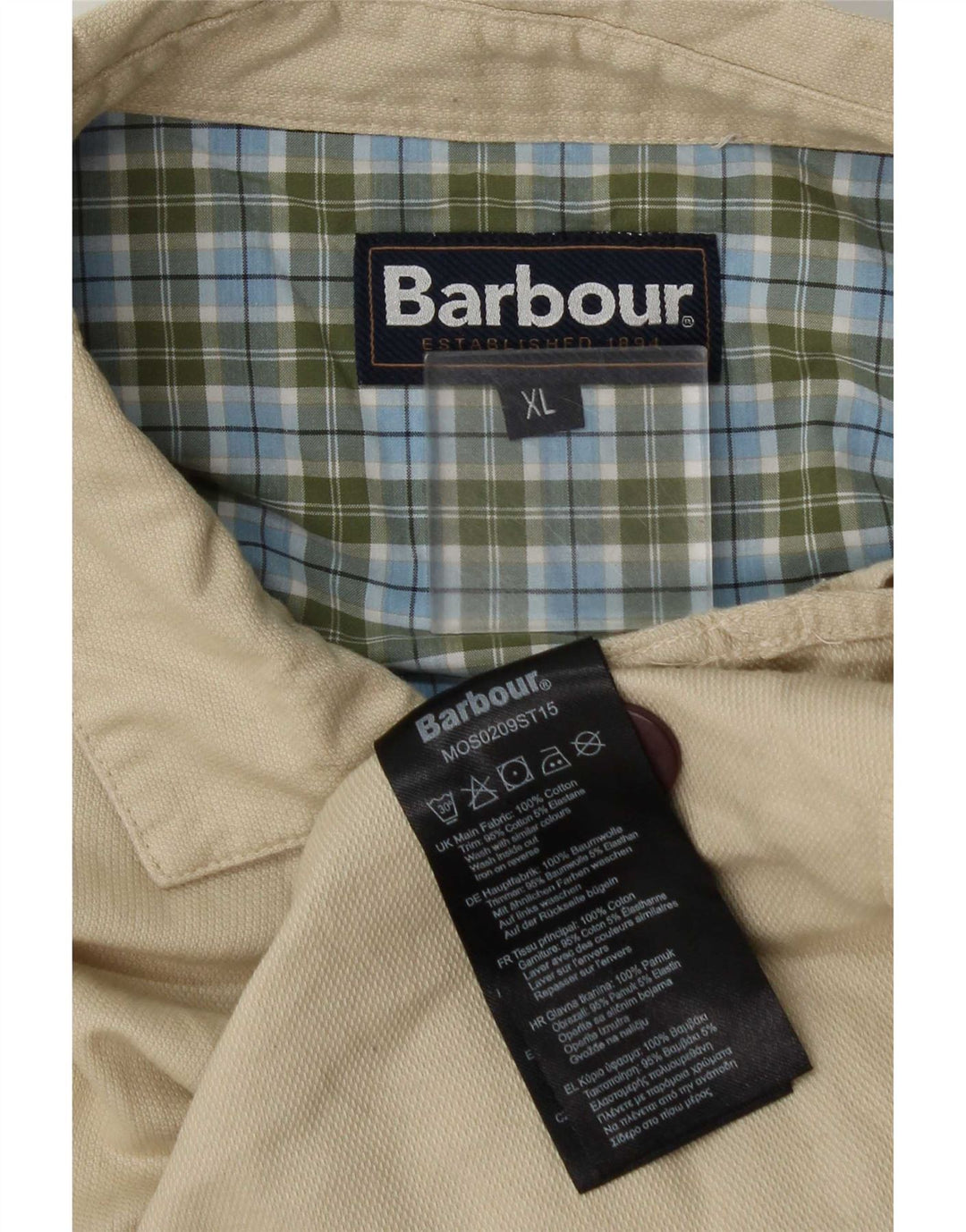Barbour Herren Utility Jacke UK 42 XL Beige Baumwolle