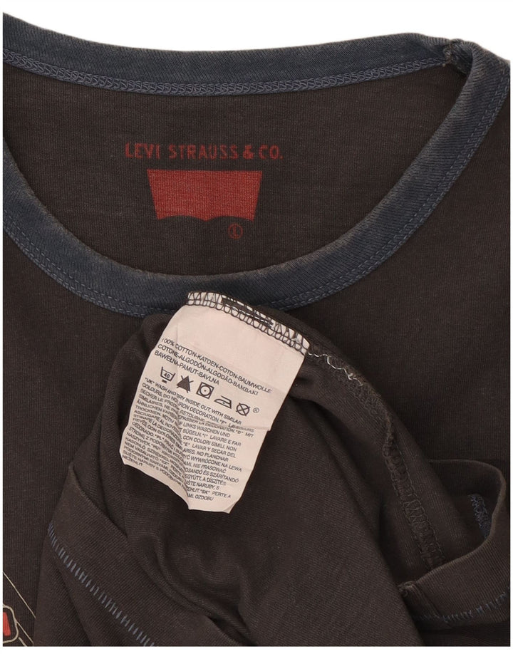 Levi's Herren-T-Shirt mit Grafik, Größe L, aus grauer Baumwolle