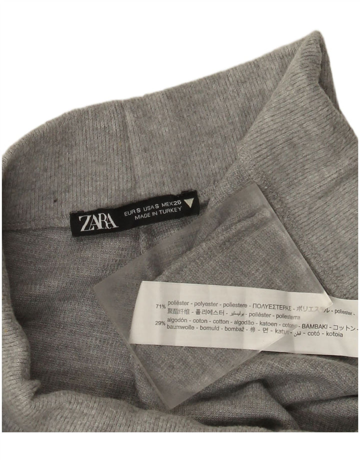 Zara Damen-Trainingshose, Gr. 8, Größe S, grau geflecktes Polyester