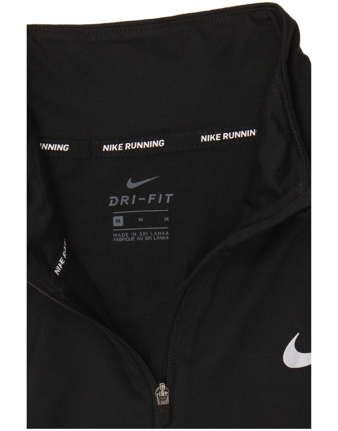 NIKE Womens Dri Fit Zip Neck Pullover Tracksuit Top UK 14 Medium Black