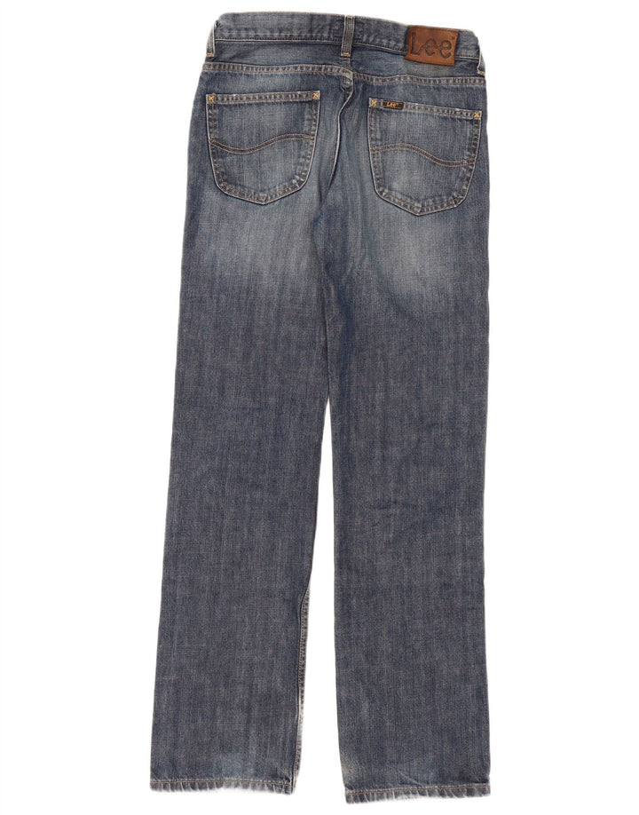 Lee Damen Seattle Straight Jeans W33 L34 Marineblaue Baumwolle