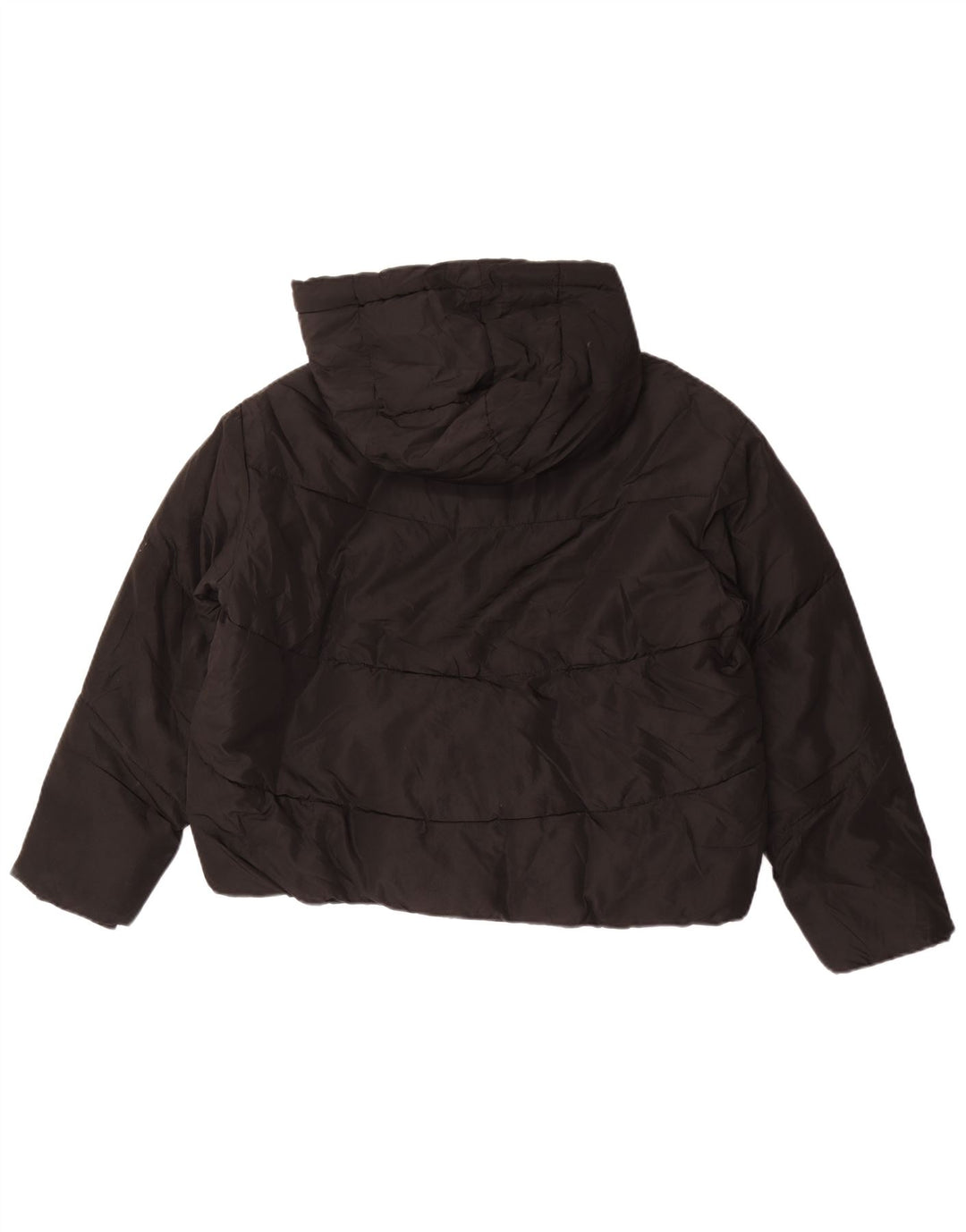 Zara Womens Oversized Crop Hooded Wattierte Jacke UK 10 Small Schwarz Polyester