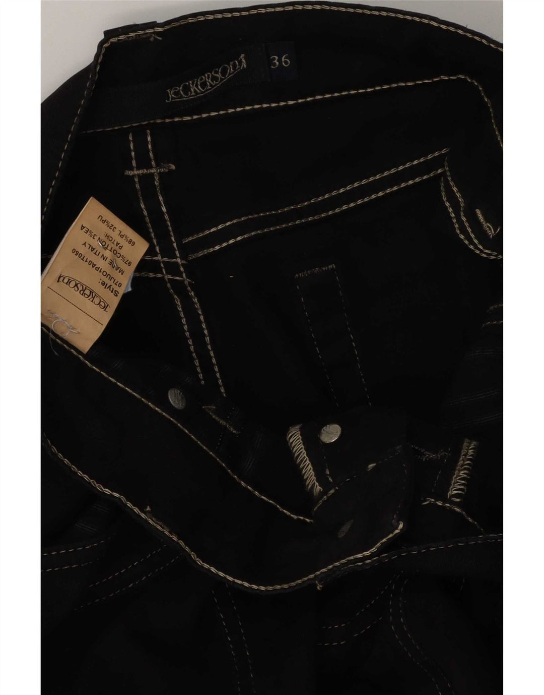 Jeckerson Herren Straight Jeans W36 L32 Schwarze Baumwolle