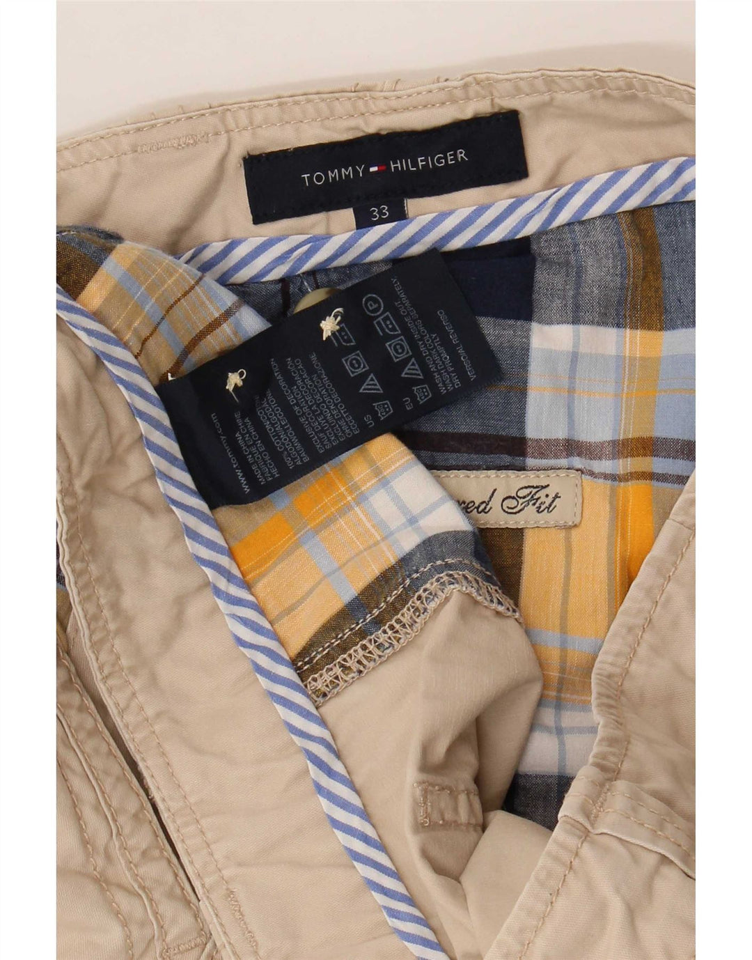 Tommy Hilfiger Herren-Cargoshorts mit entspannter Passform, W33, mittelbeige Baumwolle