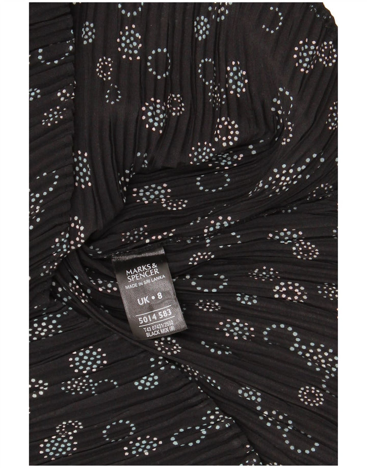 Marks & Spencer Damen-Hemdbluse, Größe S, Schwarz, geometrisch, Polyester